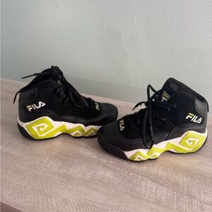 Fila Kids Black and Green Sneakers